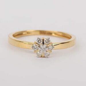 IGI Certified 0.16ct Natural Diamond Ring Size 7 - 14K Solid Gold